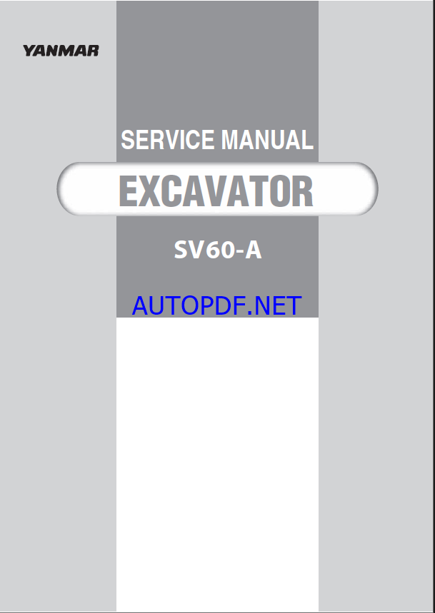 YANMAR SV60-A Crawler excavators SERVICE MANUAL