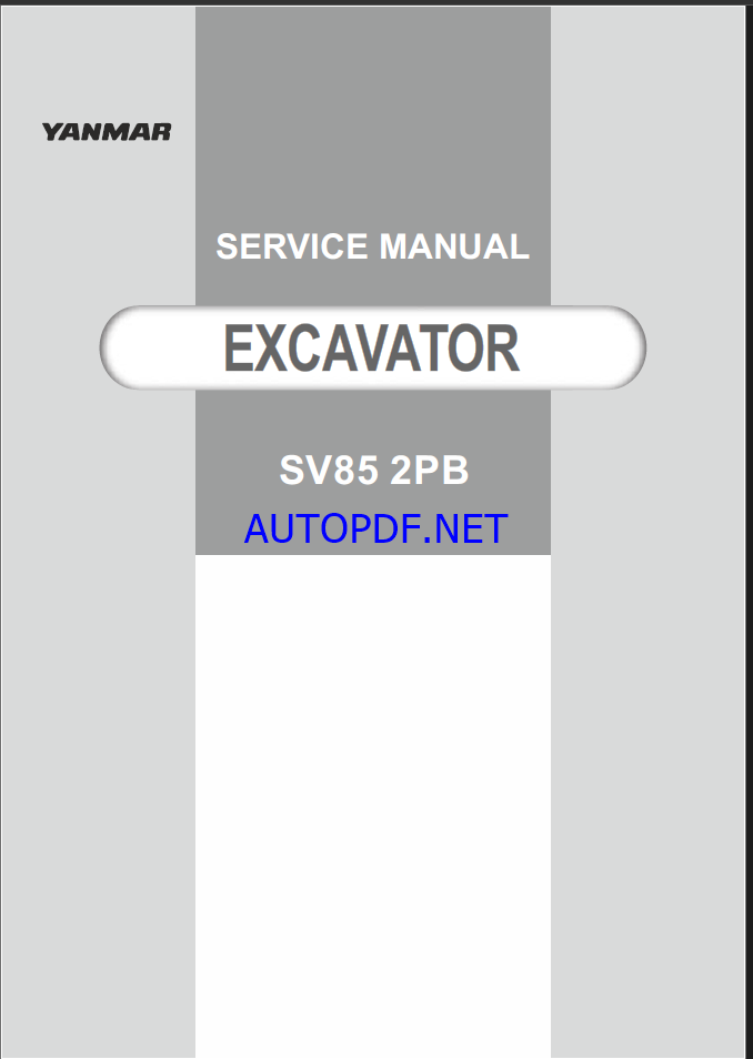 YANMAR SV85 Crawler excavators SERVICE MANUAL