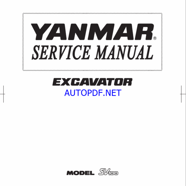 YANMAR SV100 Crawler excavators SERVICE MANUAL