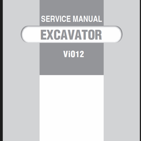 YANMAR VIO12 Crawler excavators SERVICE MANUAL