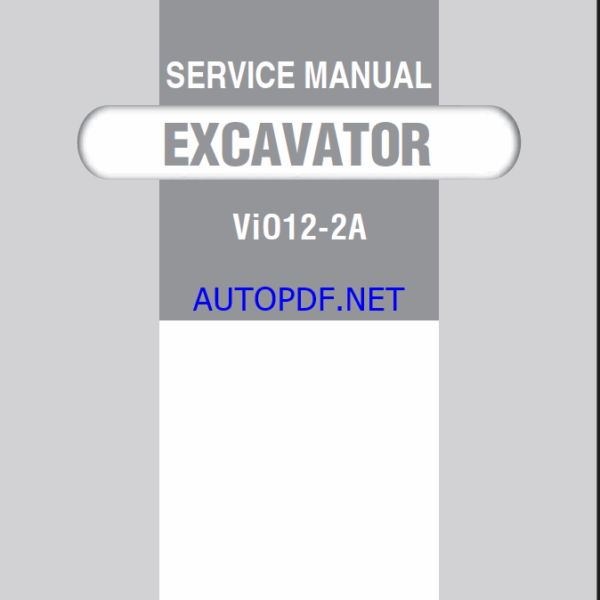 YANMAR VIO12-2A Crawler excavators SERVICE MANUAL