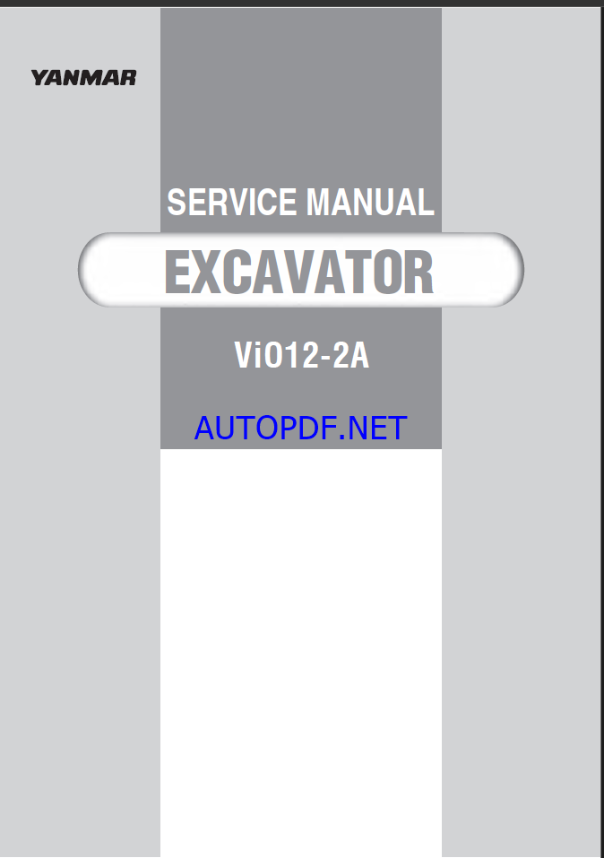 YANMAR VIO12-2A Crawler excavators SERVICE MANUAL