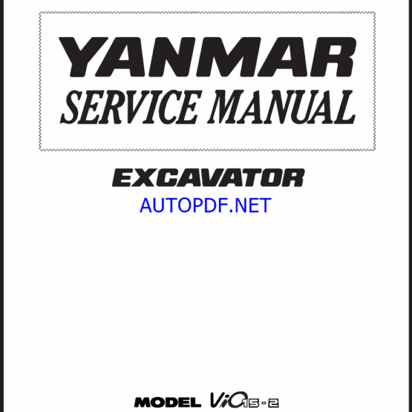 YANMAR VIO15-2 Crawler excavators SERVICE MANUAL