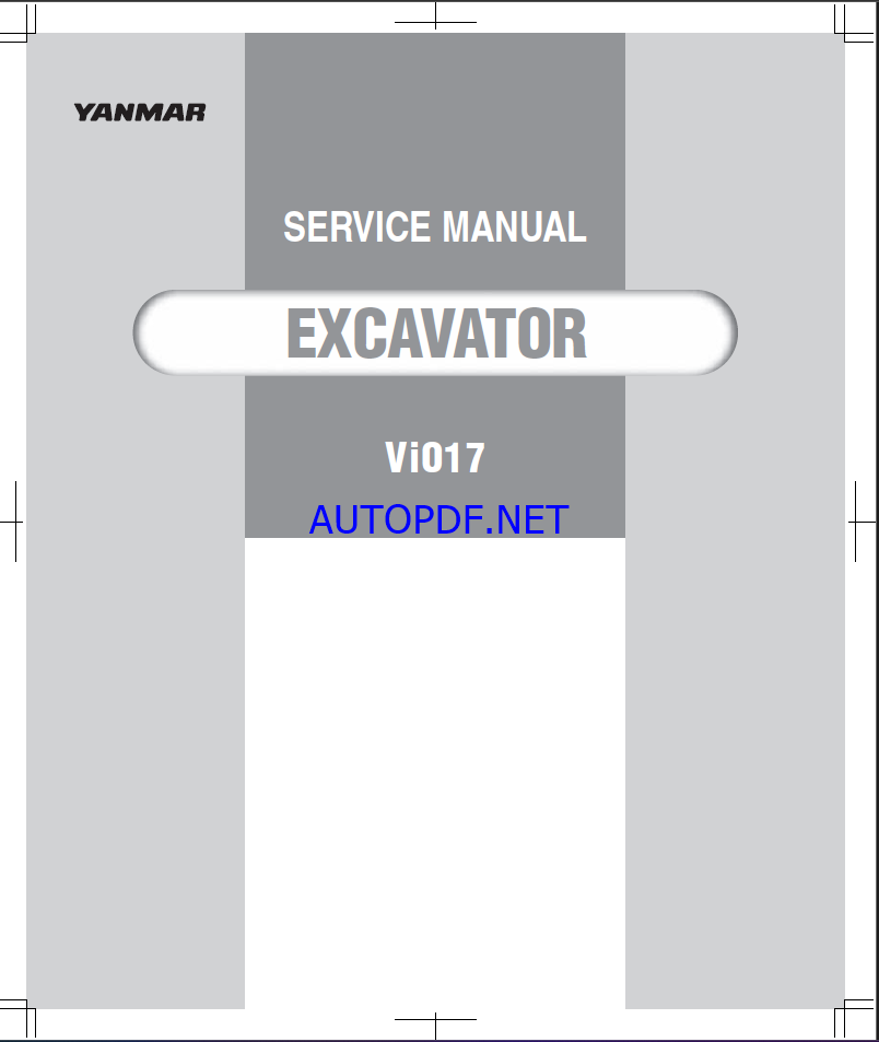 YANMAR VIO17 B2, VIO17 B3 Crawler excavators SERVICE MANUAL