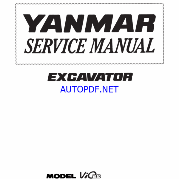 YANMAR VIO20 Crawler excavators SERVICE MANUAL