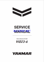 YANMAR VIO23-6 Crawler excavators SERVICE MANUAL