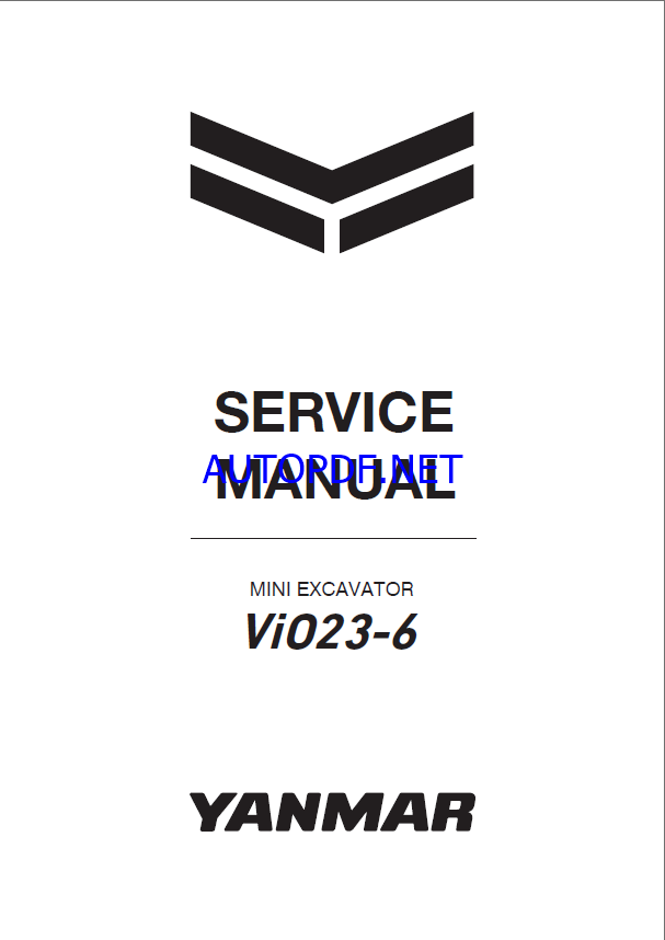 YANMAR VIO23-6 Crawler excavators SERVICE MANUAL