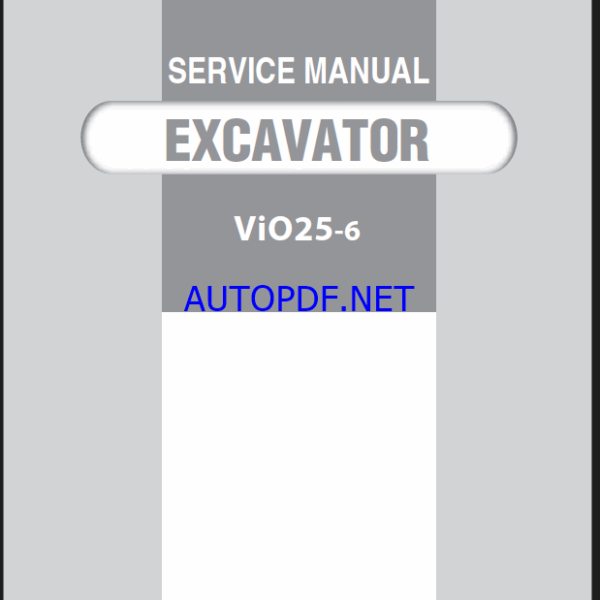 YANMAR VIO25-6 Crawler excavators SERVICE MANUAL