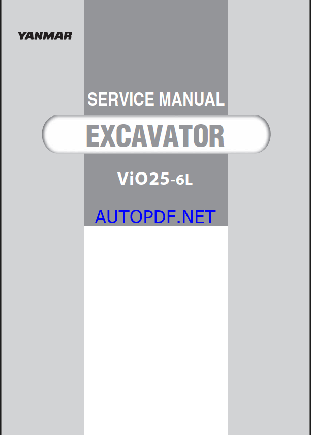 YANMAR VIO25-6L Crawler excavators SERVICE MANUAL