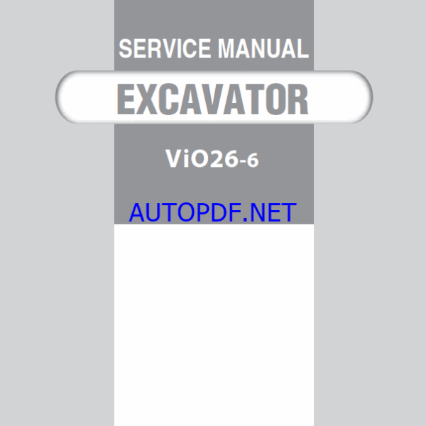 YANMAR VIO26-6 Crawler excavators SERVICE MANUAL