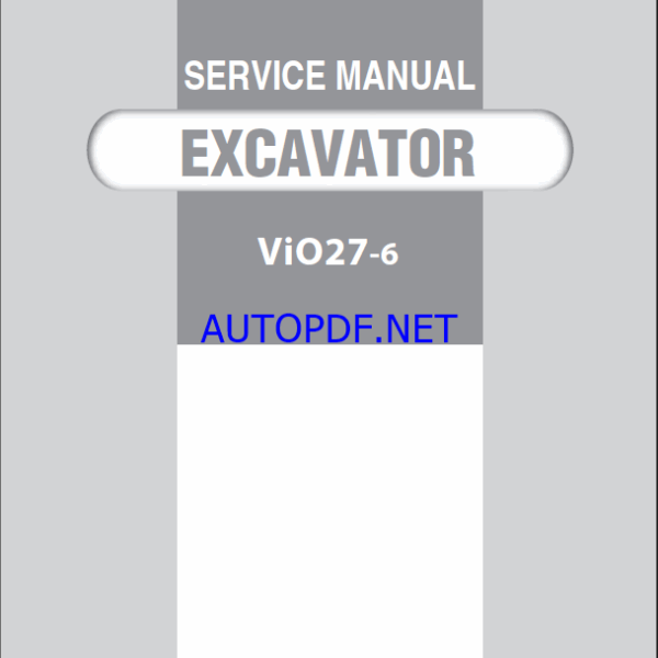 YANMAR VIO27-6 Crawler excavators SERVICE MANUAL 2
