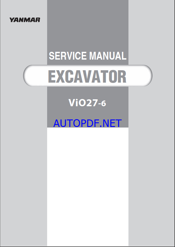 YANMAR VIO27-6 Crawler excavators SERVICE MANUAL 2