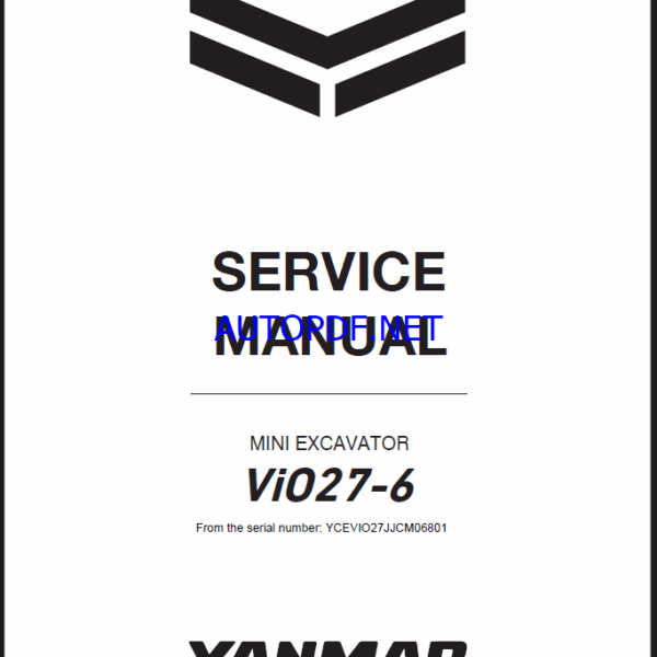 YANMAR VIO27-6 Crawler excavators SERVICE MANUAL