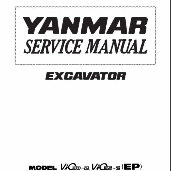 YANMAR VIO30, VIO35 Crawler excavators SERVICE MANUAL