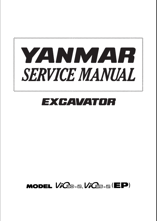 YANMAR VIO30, VIO35 Crawler excavators SERVICE MANUAL