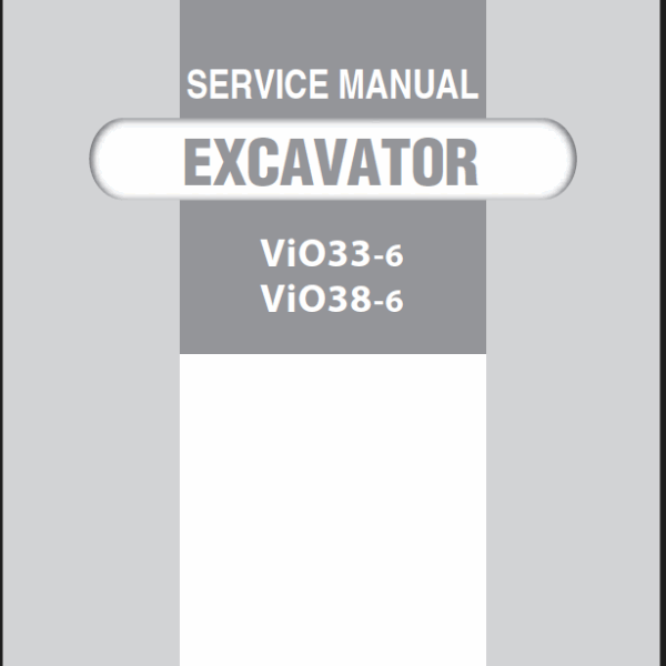 YANMAR VIO33-6, VIO38-6 Crawler excavators SERVICE MANUAL