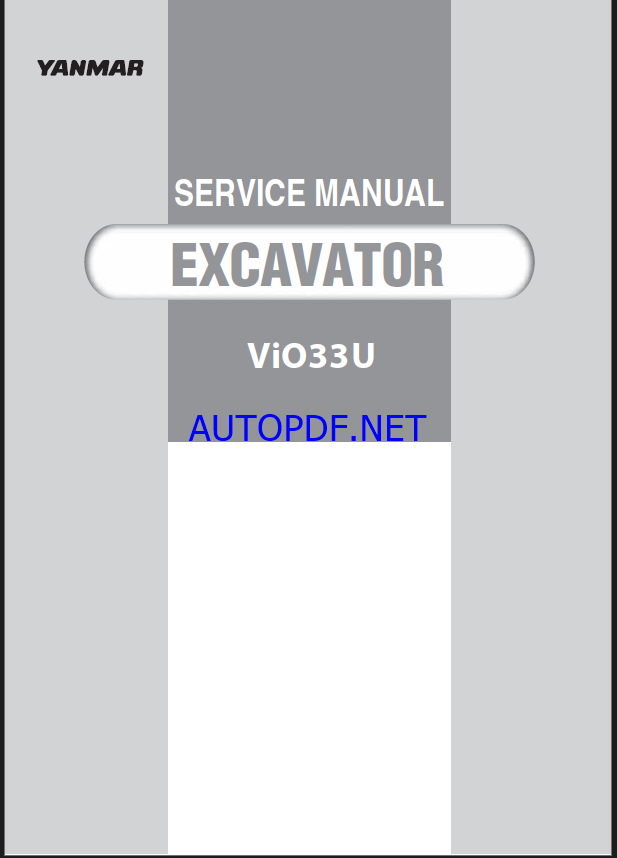 YANMAR VIO33U Crawler excavators SERVICE MANUAL