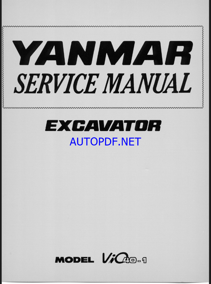 YANMAR VIO40-1 Crawler excavators SERVICE MANUAL