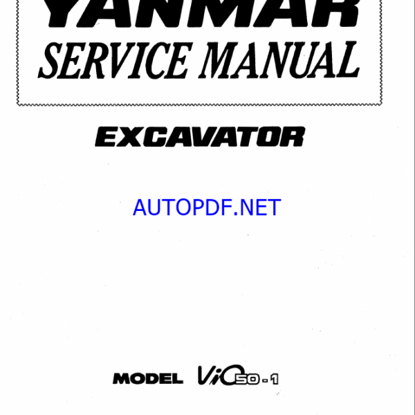 YANMAR VIO50-1 Crawler excavators SERVICE MANUAL
