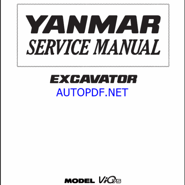 YANMAR VIO75 Crawler excavators SERVICE MANUAL