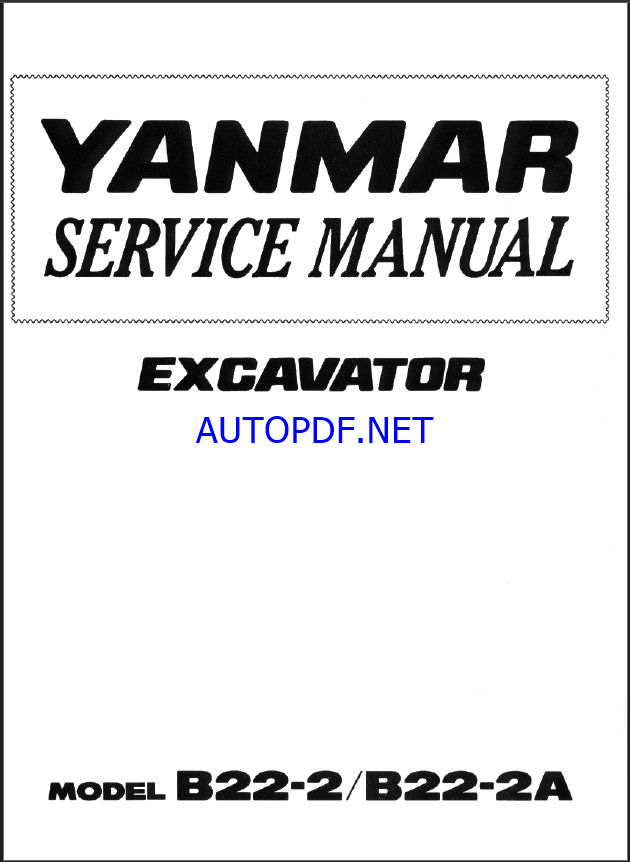 YANMAR B22-2, B22-2A Lighting towers SERVICE MANUAL