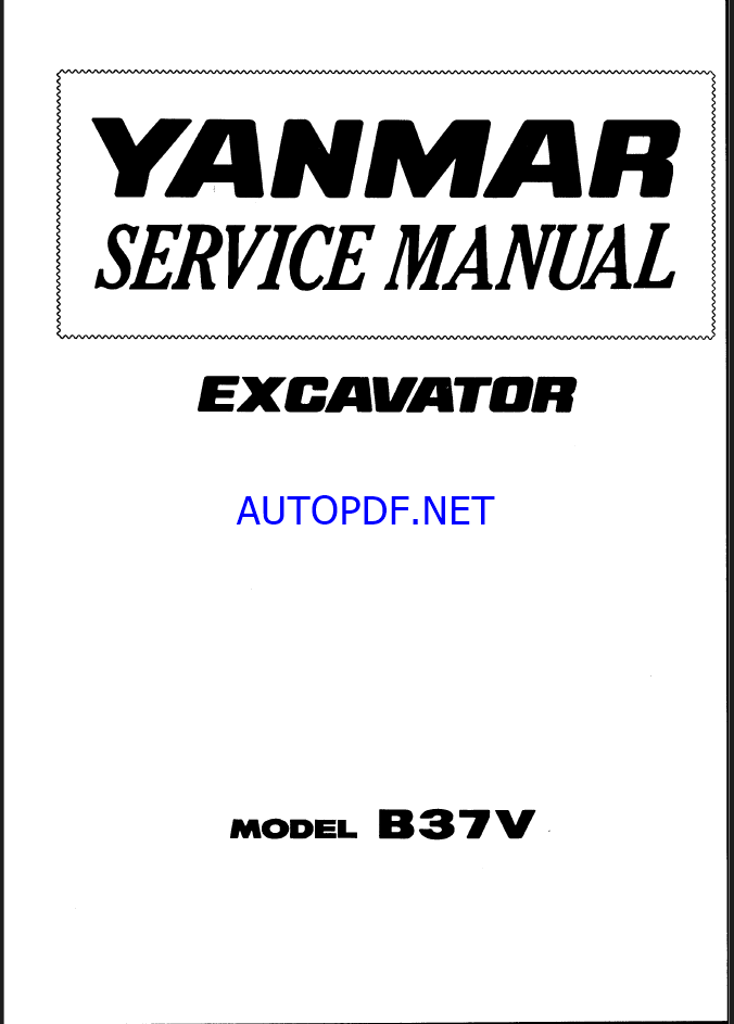 YANMAR B37V Lighting towers SERVICE MANUAL