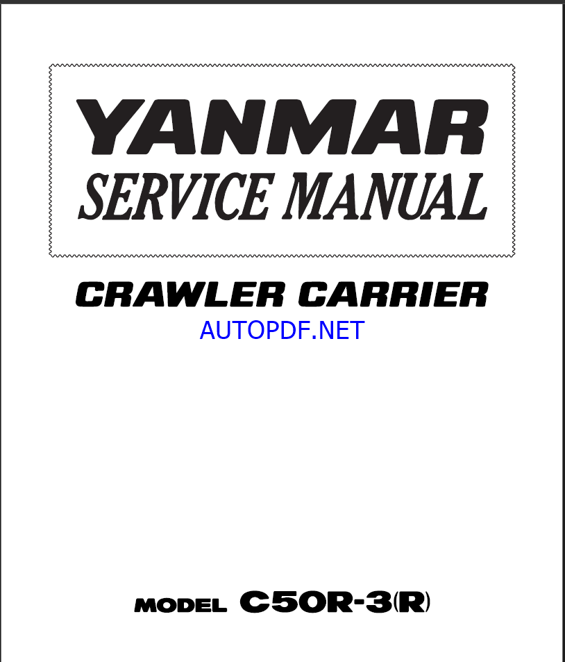 YANMAR C50R-3 Lighting towers SERVICE MANUAL