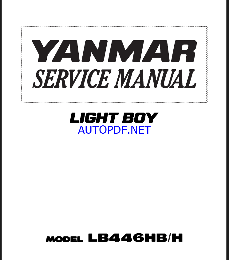 YANMAR LB446H Lighting towers SERVICE MANUAL