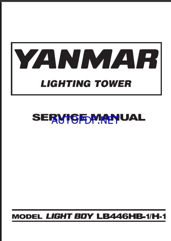 YANMAR LB446H-B1 LB446HB-1,H-1 Lighting towers SERVİCE MANUAL