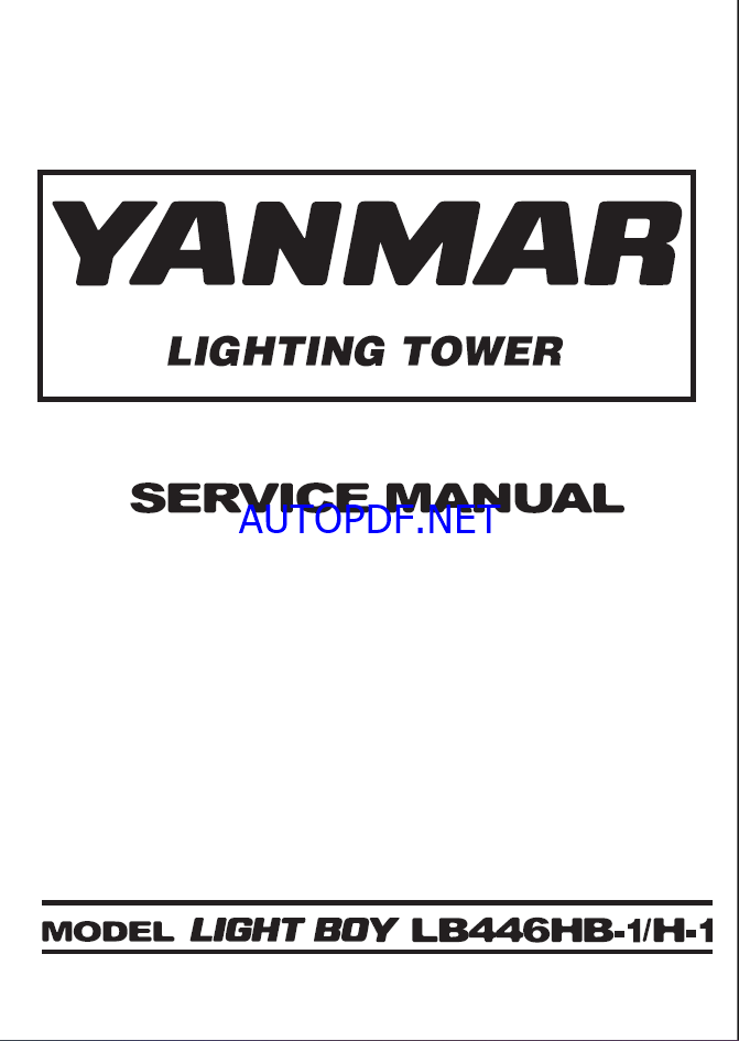 YANMAR LB446HB-1,H1 Lighting towers SERVICE MANUAL