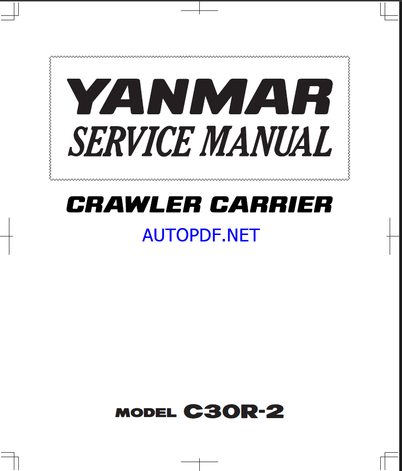 YANMAR SC30R-2 SERVICE MANUAL