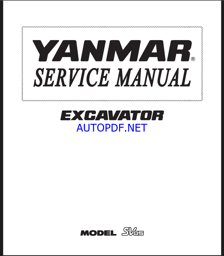 YANMAR SV05 Lighting towers SERVICE MANUAL