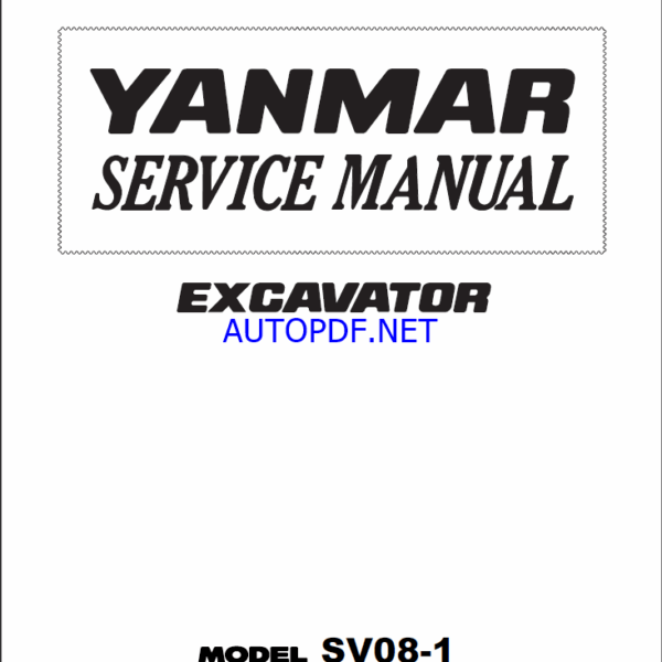 YANMAR SV08-1 Lighting towers SERVICE MANUAL