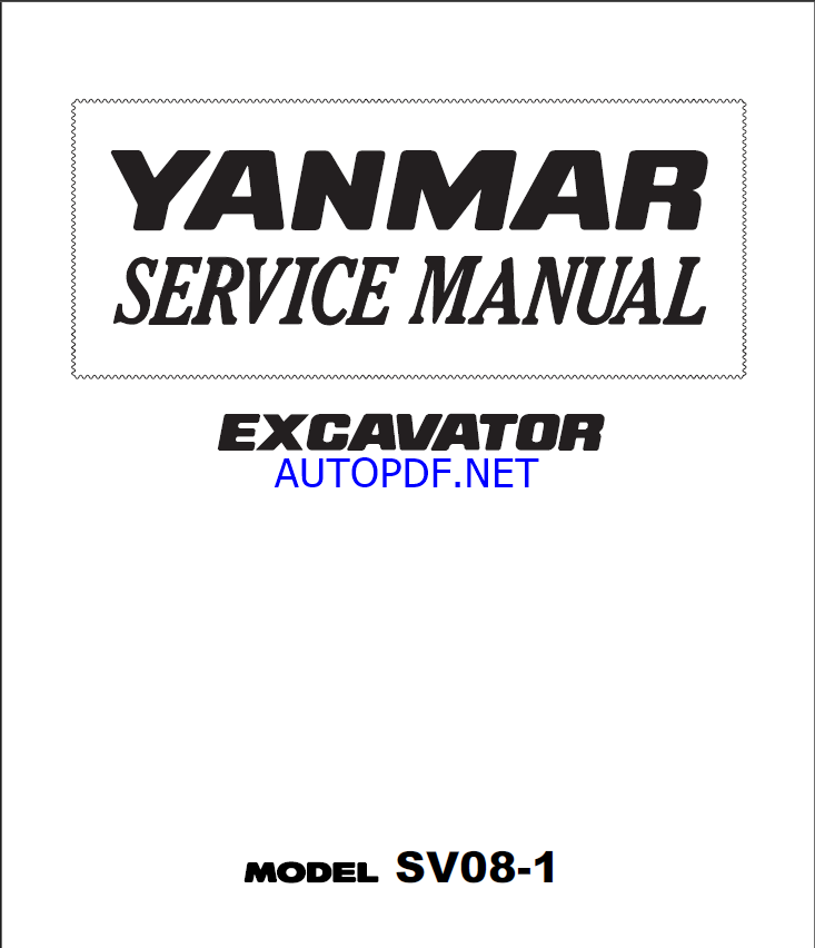 YANMAR SV08-1 Lighting towers SERVICE MANUAL