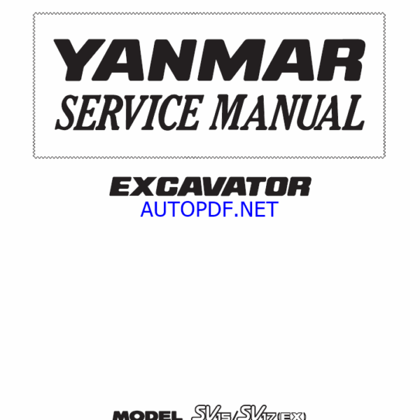 YANMAR SV15 , SV17 ,SV17 E. SV17 EX Lighting towers SERVICE MANUAL