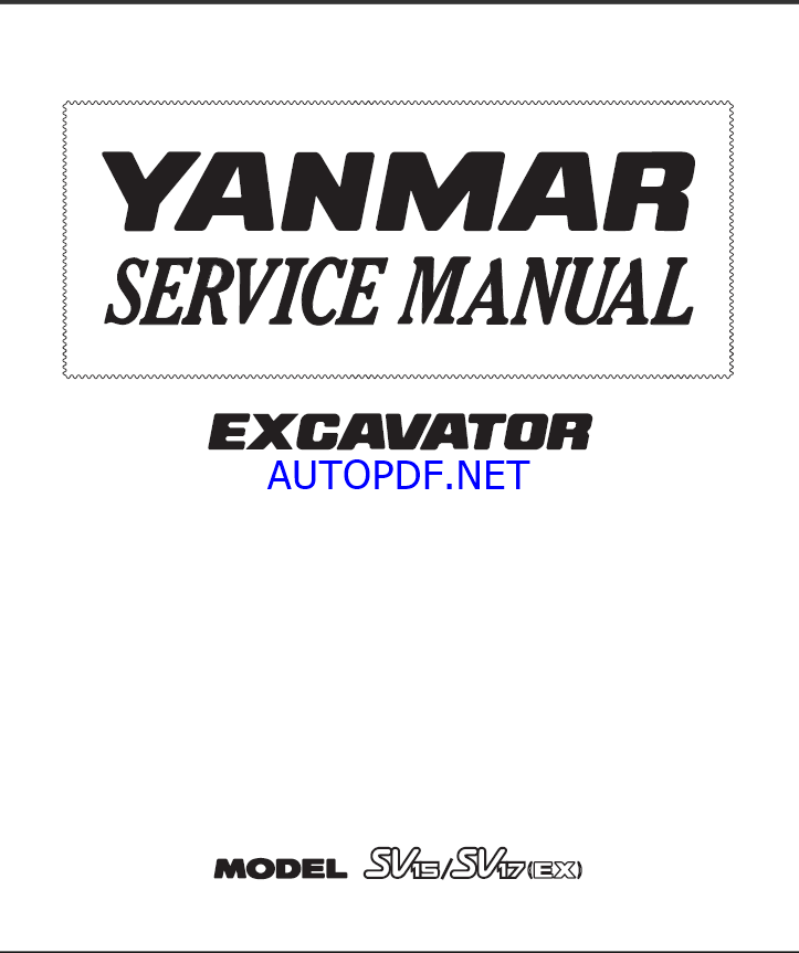 YANMAR SV15 , SV17 ,SV17 E. SV17 EX Lighting towers SERVICE MANUAL