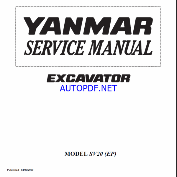 YANMAR SV20 SERVICE MANUAL