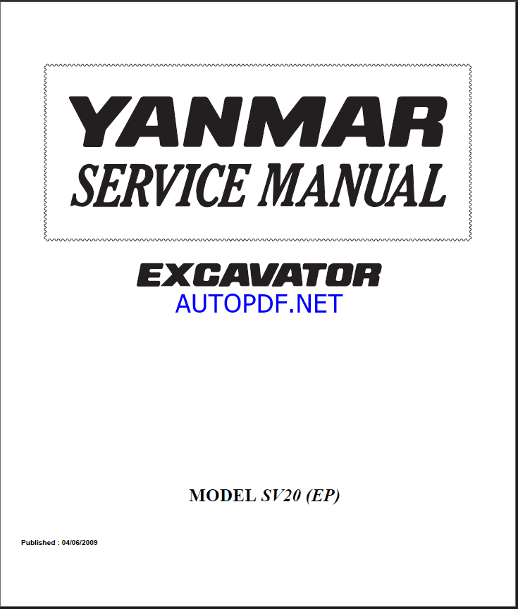 YANMAR SV20 SERVICE MANUAL