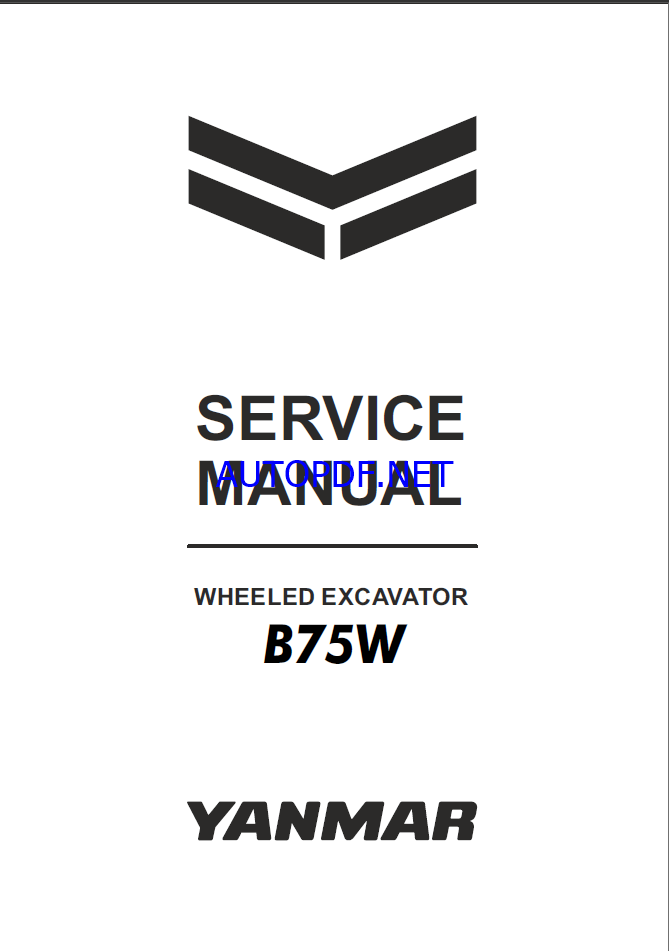 YANMAR B75W Wheeled excavators SERVICE MANUAL