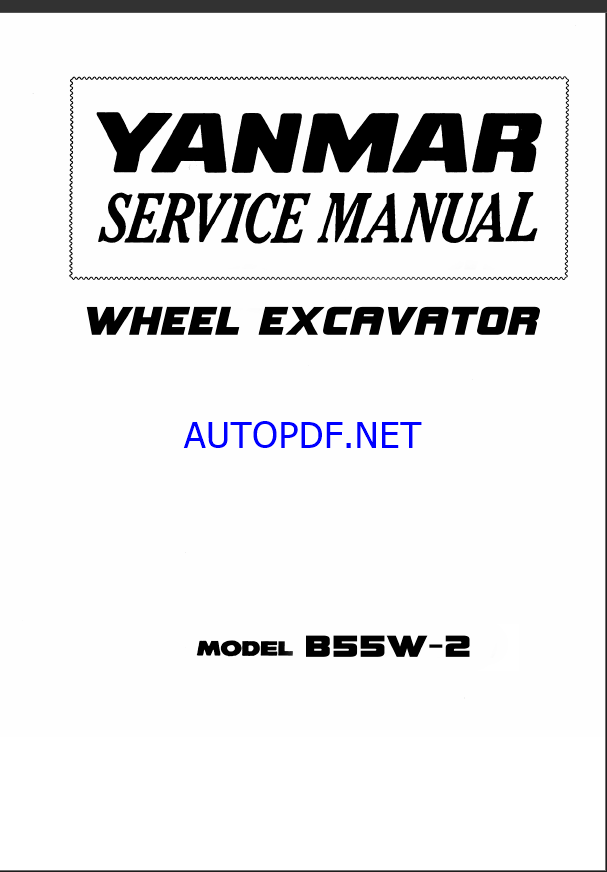 YANMAR B55W-2 Wheeled loader SERVICE MANUAL