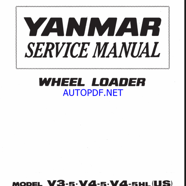 YANMAR V3-5 ,V4-5 Wheeled loader SERVICE MANUAL