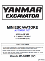 YANMAR B7 MANUALE D’USO E DI MANUTENZIONE