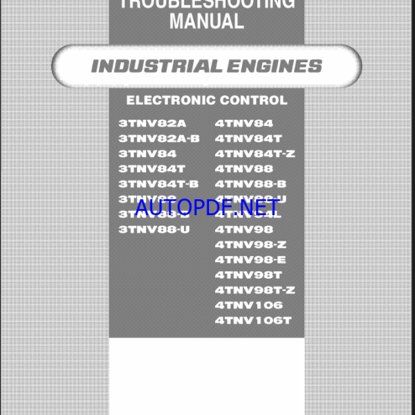 YANMAR 3TNV82A ELECTRONIC CONTROL TROUBLESHOOTING MANUAL