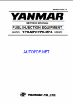 YANMAR YPD-MP2YPD-MP4 FUEL INJECTION EQUIPMENT SM SERVICE MANUAL