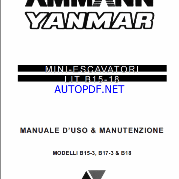 YANMAR B15 ,B17, B18 Operation and Maintenance Manual