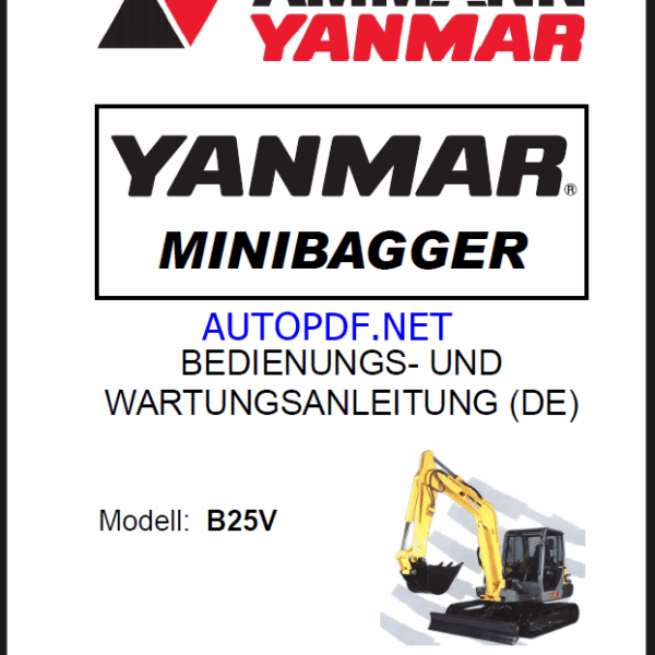 YANMAR B25V BEDIENUNGS- UND WARTUNGSANLEITUNG