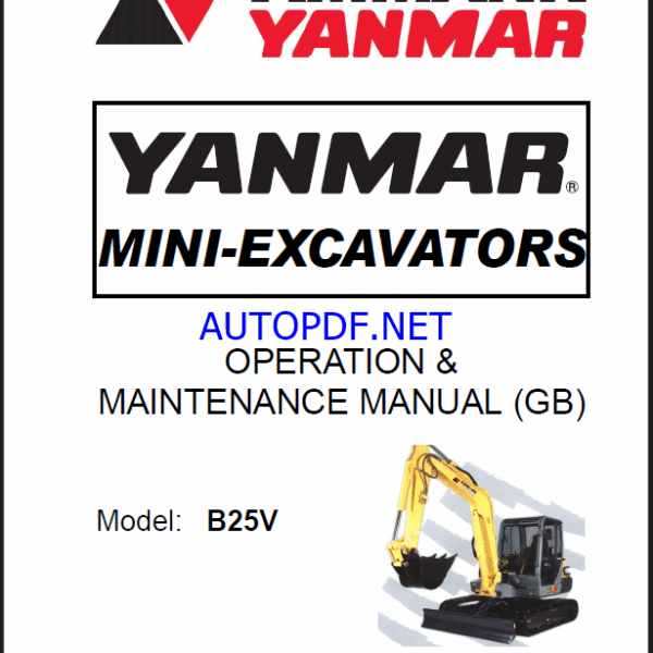 YANMAR B25V OPERATION & MAINTENANCE MANUAL