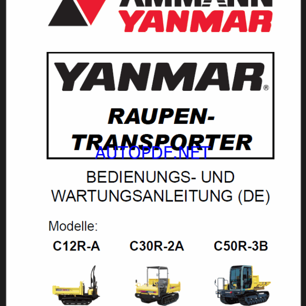 YANMAR C12R, C30R C50R BEDIENUNGS- UND WARTUNGSANLEITUNG