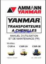 YANMAR C12R, C30R C50R MANUEL D’UTILISATION ET DE MAINTENANCE