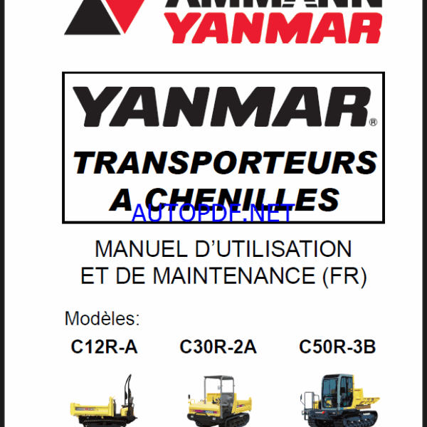 YANMAR C12R, C30R C50R MANUEL D’UTILISATION ET DE MAINTENANCE